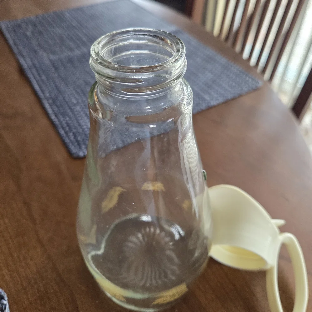 70s Log Cabin Gold Eagle Syrup Pitcher❤️🤍💙